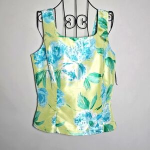 Dressbarn floral beaded sleeveless top nwt size 10